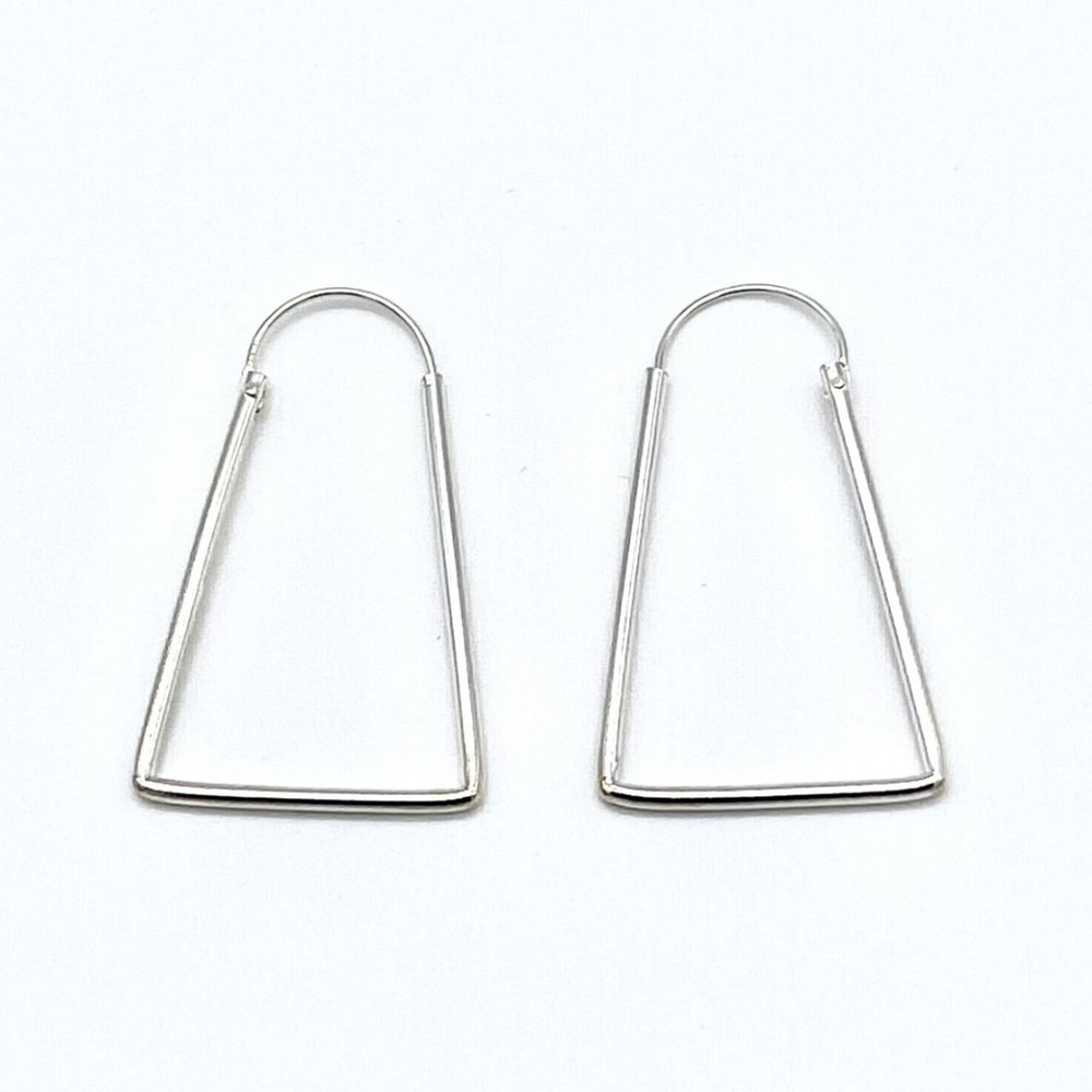 Geometric Rectangular Hoop Sterling Silver Earrin… - image 3